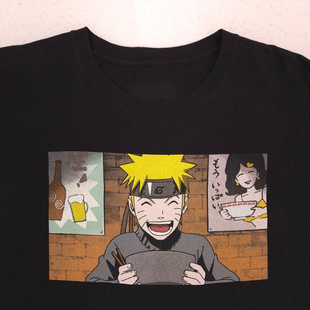 Naruto Anime Casual Crew Neck Graphic T-Shirt Adult Mens Size XL Black